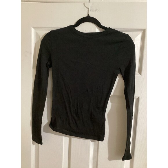 J. Crew Tops - J. Crew Tissue Turtleneck Crepe Long Sleeve T-shirt Black XXS